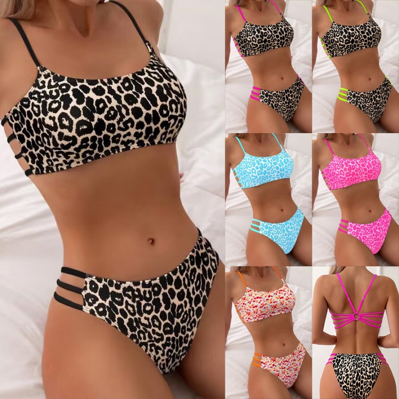 2025 Novo Cruz Sexy Europeu e Americano - impressão de leopardo de fronteira dois - Ministro de biquíni para mulheres qt25002 Preço:$79.99